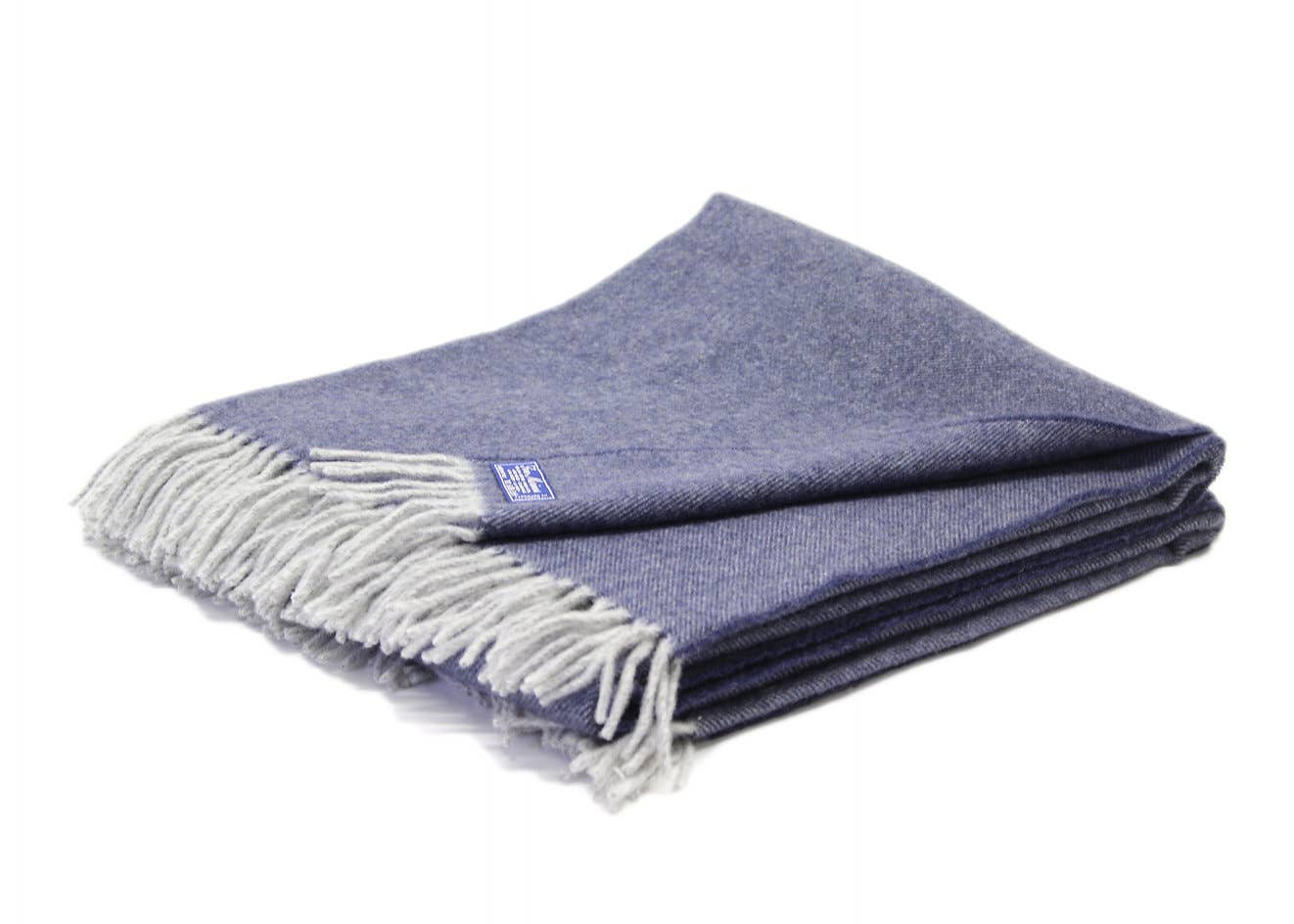 MELANGE blue pure wool blanket for wholesale on Faire3
