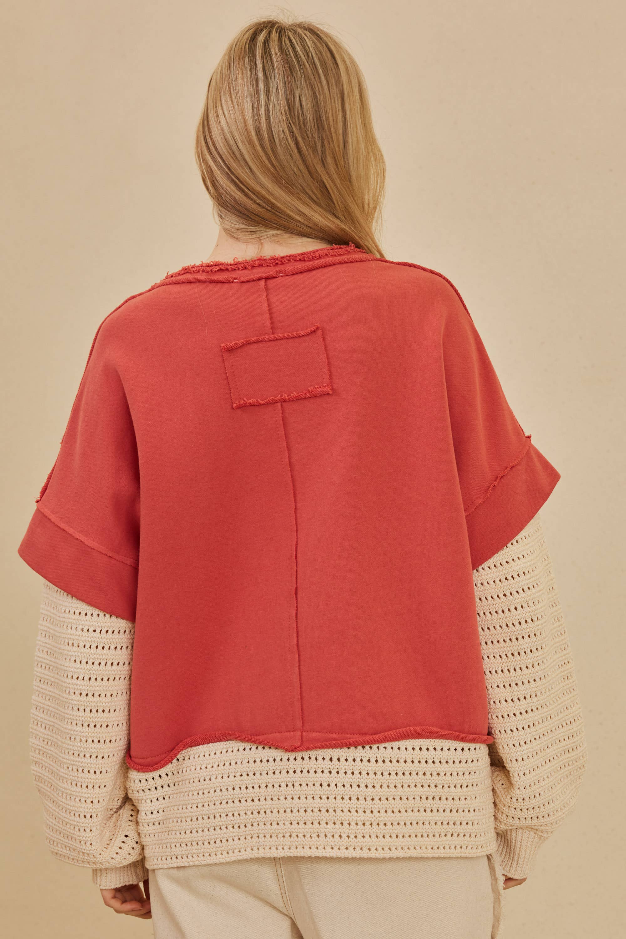 Mello. - Wholesale Knit Sweater - Women's - Washed Layered Knit Sweater4