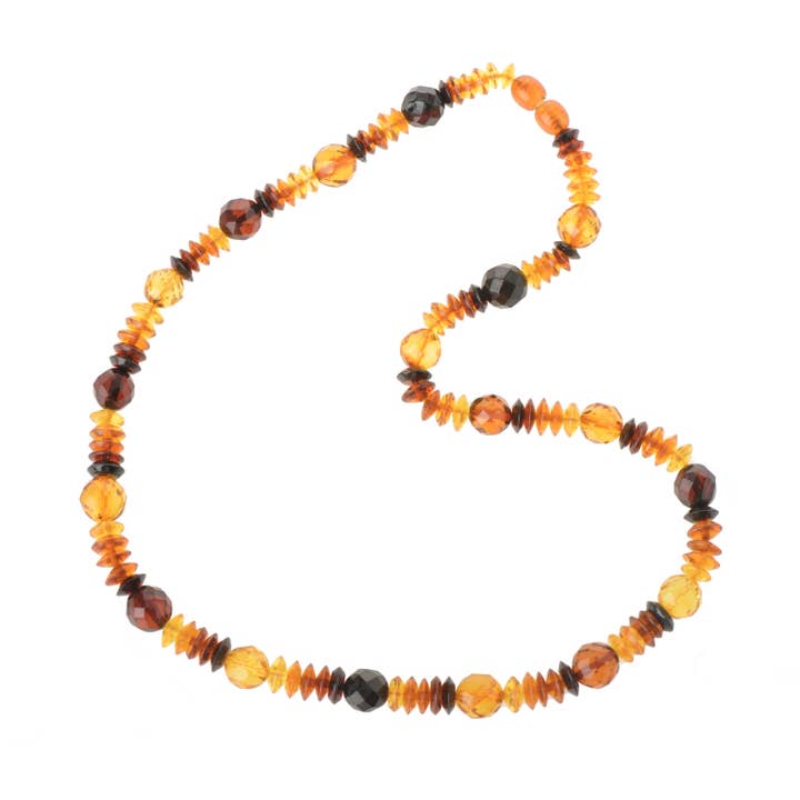 Multi Color Faceted Polished Amber Necklace for Adult for wholesale by The Natural Amber