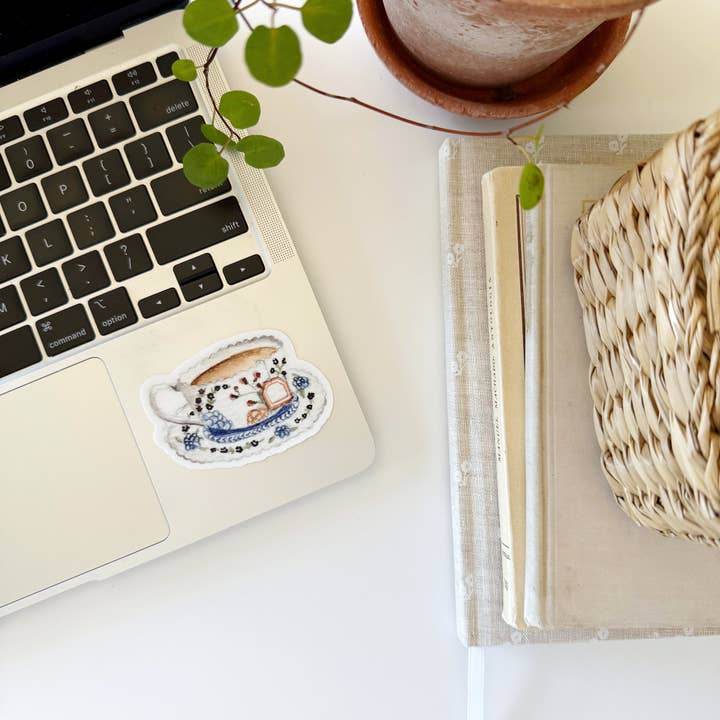 emily lex studio - Wholesale Sticker - blue teacup sticker1