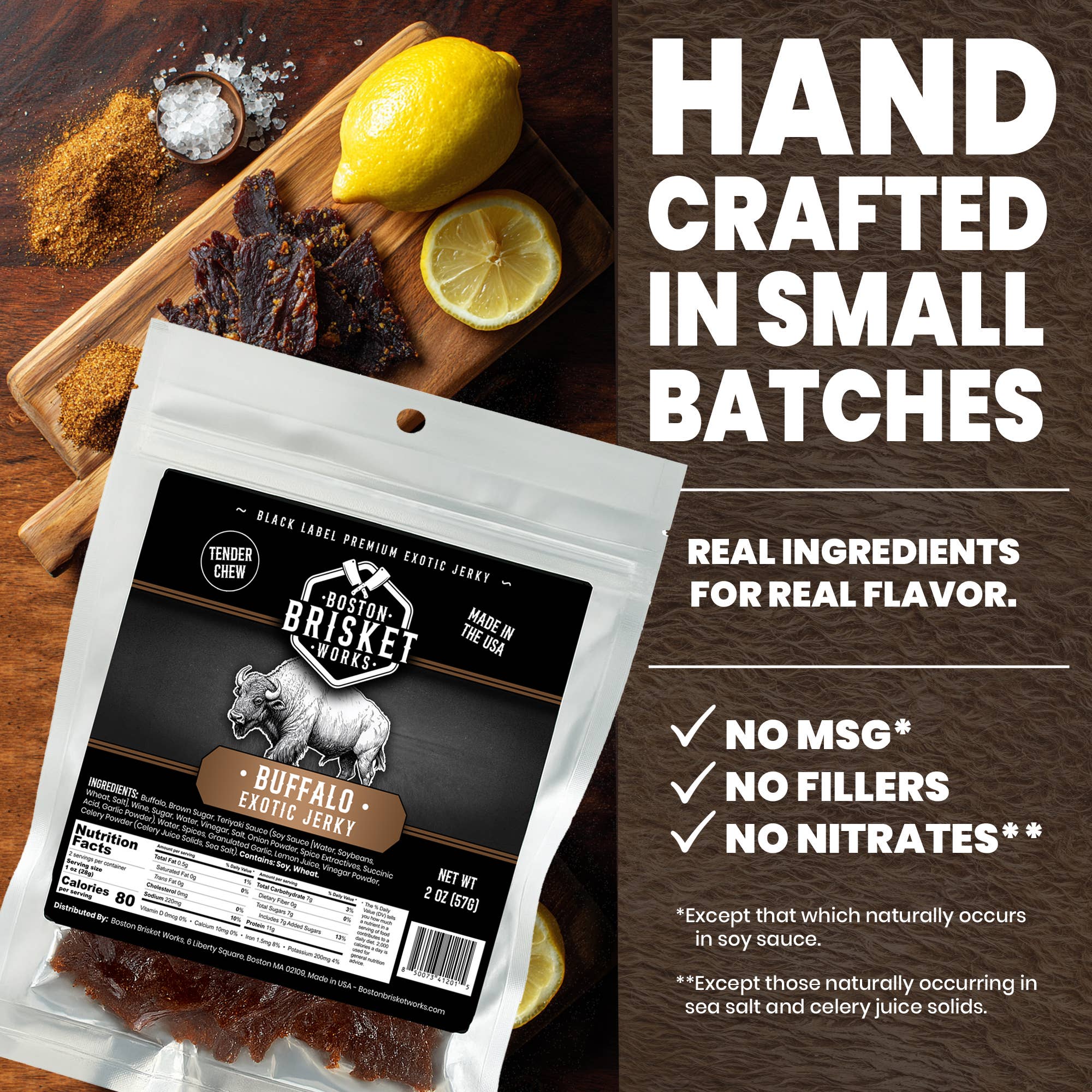Boston Brisket Works - Wholesale Jerky - Exotic Jerky "Buffalo"3