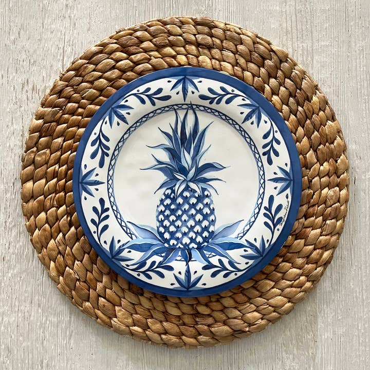 Bamboo Table - Wholesale Salad Plate - Blue Pineapple Bamboo Salad/Appetizer/Dessert Plate1