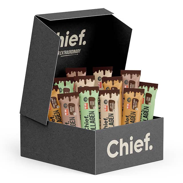 Collagen Protein Bar Sample Box NEW for wholesale by Chief Nutrition USA