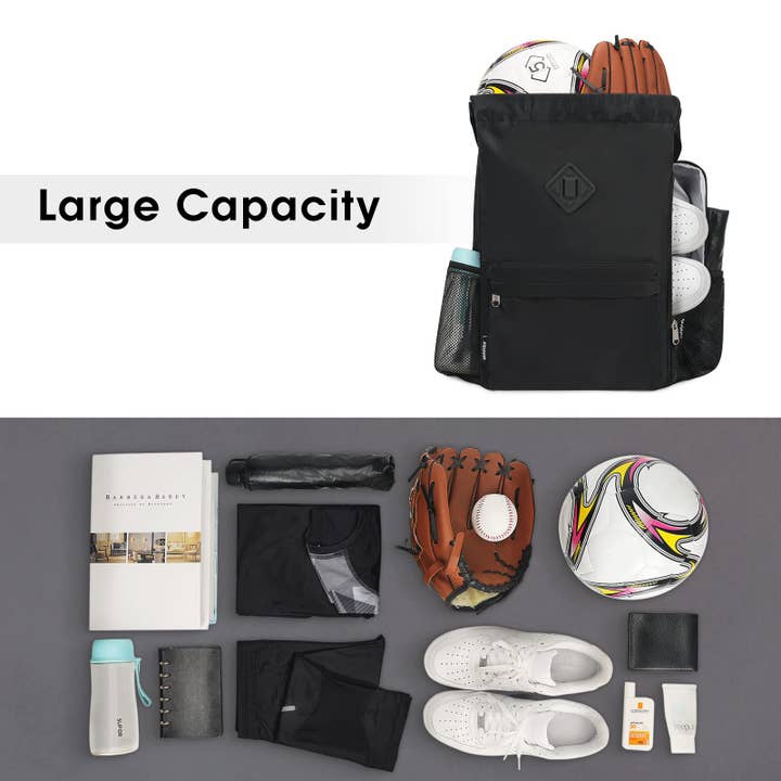 wandf - Wholesale Backpack - Women's - WANDF Gym Sports Drawstring Backpack with Shoes Compartment4