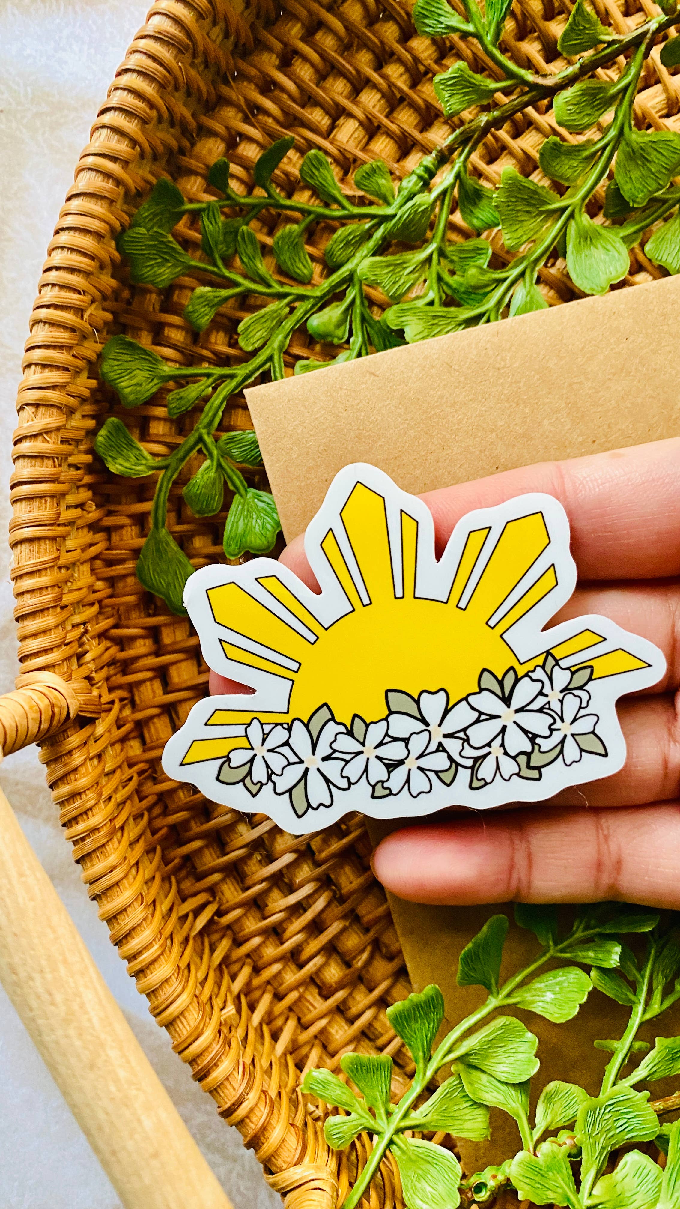 Jess Craft Co - Wholesale Sticker - Filipino Sun & Sampaguita Sticker1