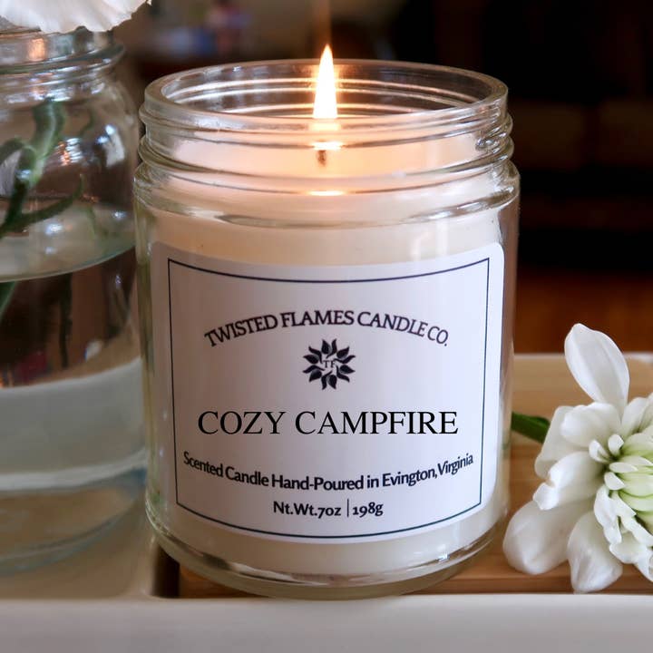 Cozy Campfire for wholesale by Twisted Flames Candle Co. LLC.