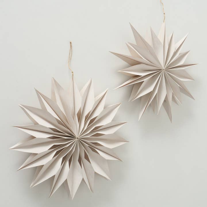 Naturelei - Wholesale Ornament - XXL Decorative Pendant / Christmas Star Wood Look - Paper - Ø50cm - Handmade1