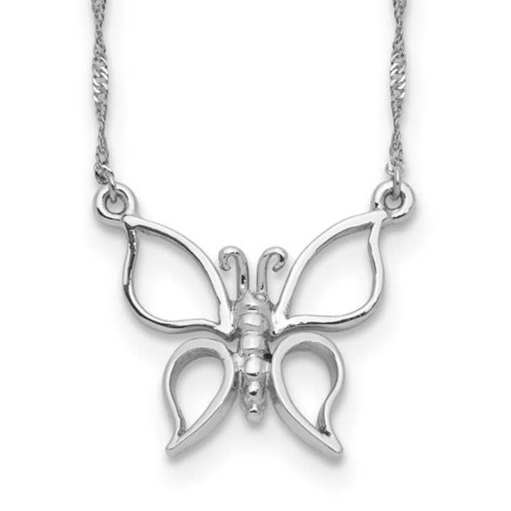 14k White Gold Butterfly Necklace for wholesale by Giancarlos Fine Jewelry