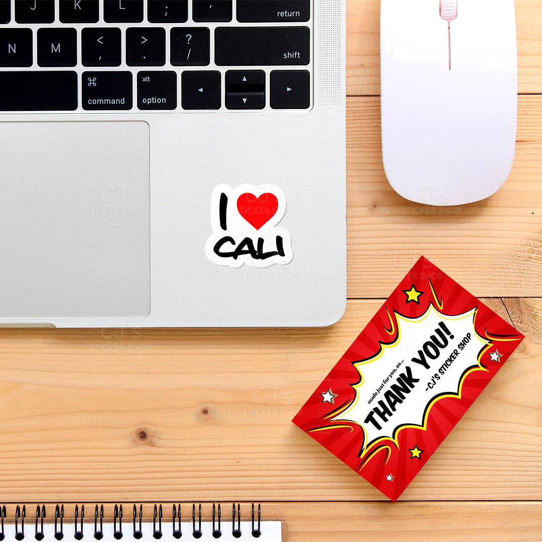 CJ's Sticker Shop - Wholesale Sticker - I Love Cali California Sticker Vinyl Decal1