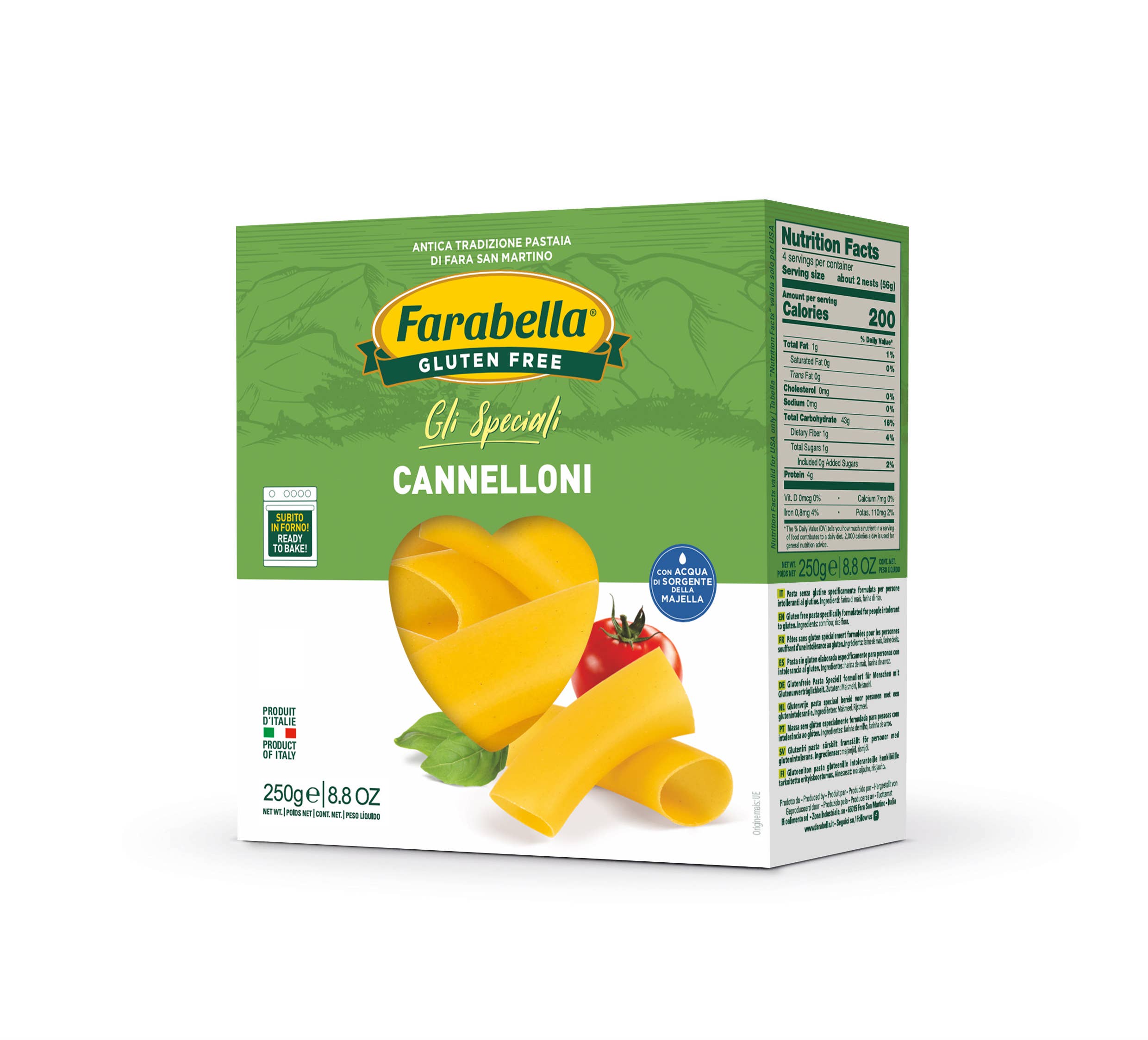 Farabella - Wholesale Pasta - Cannelloni Gluten Free Pasta 250g x 6