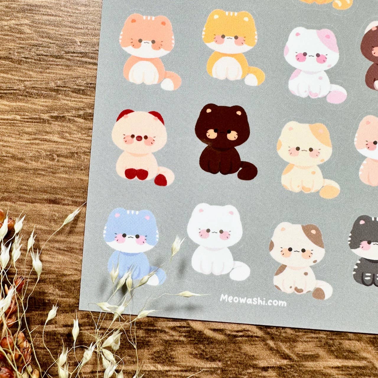 Meowashi Studio - Wholesale Sticker - Chubby Cats Vinyl Sticker Sheet3