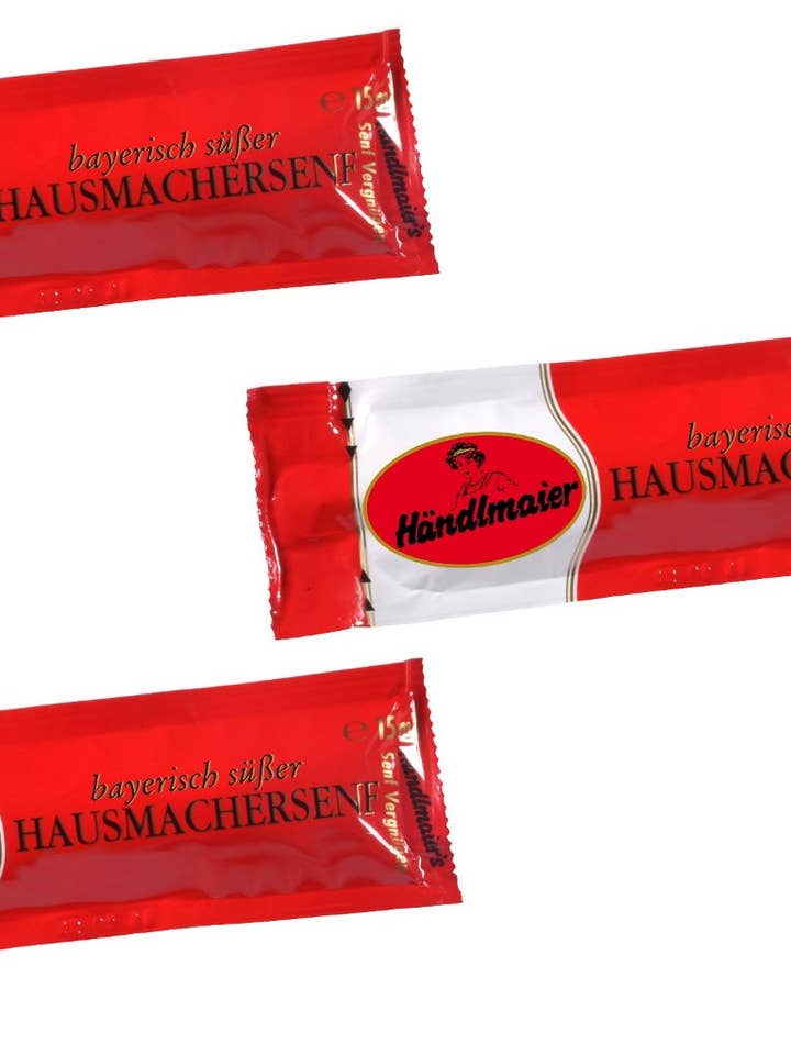 Händlmaier süßer Hausmachersenf Portionsbeutel 200 x 15ml für den Großhandel von the Saucecompany