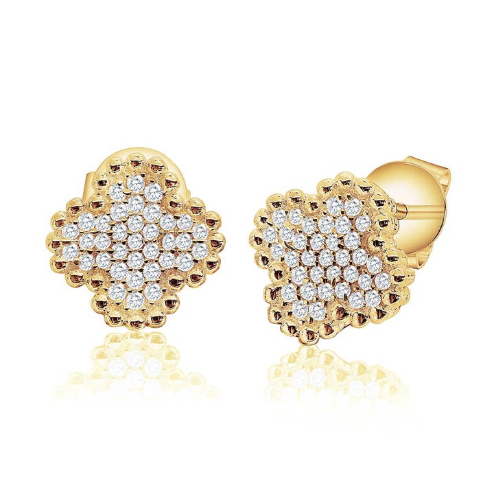 Boucles d'oreilles clous incrustées pour la vente par Kassali Designs