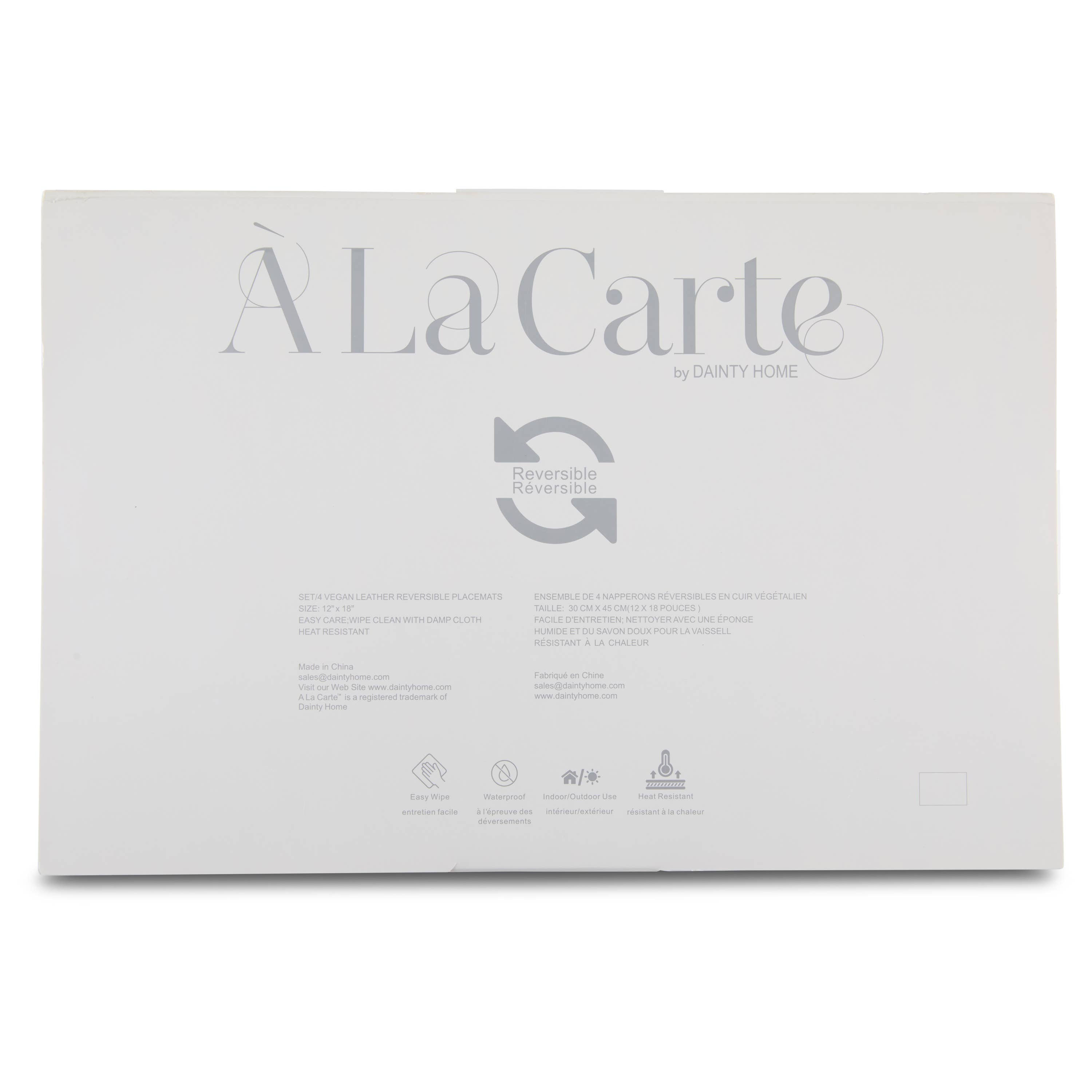 Ala Carte (By Dainty Home) - Vente Sets de table - Ensemble de 4 sets de table réversibles en cuir vegan Lausanne 30x45 cm13