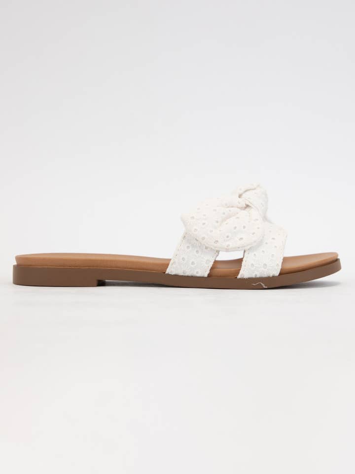 CCOCCI - Wholesale Sandals - Women's - WRITER BOW ON THE CUT-OUT UPPER SLIP-ON SANDALS
