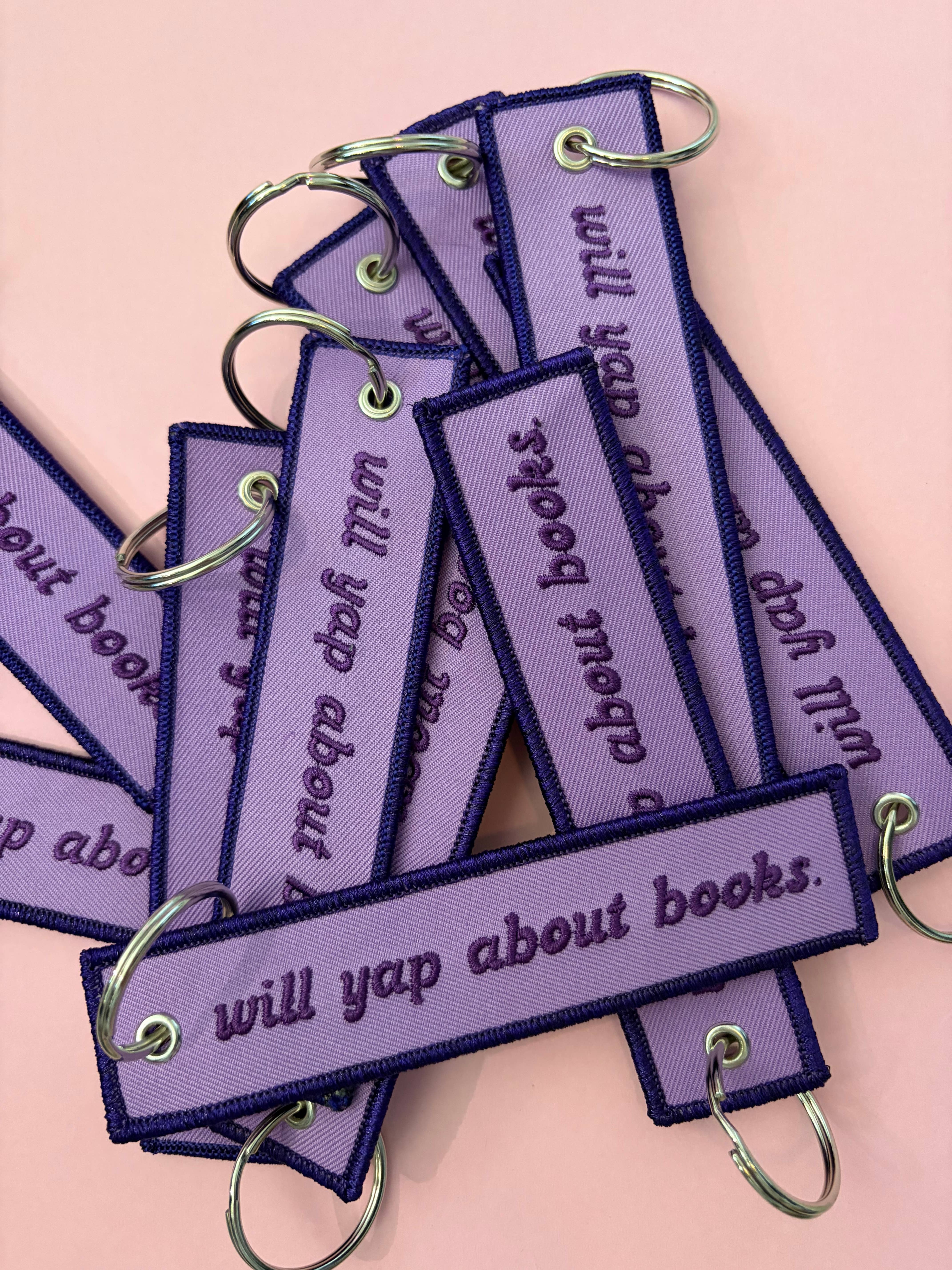 Well Versed Goods - Wholesale Keychain - Unisex - Will Yap About Books 📖 Trope Fabric Keychain / Pull Tag