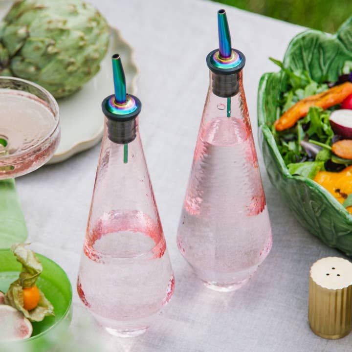 Ensemble huile et vinaigre Claude | Bouteille d'huile | 30CL | rose pour la vente par Brût Home and Glassware