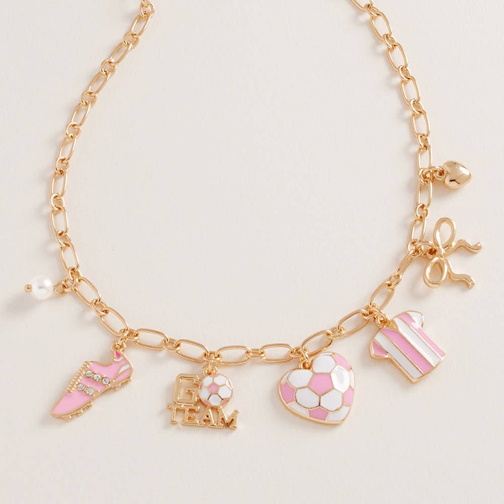 Sensibling Corp. - Vente Colliers à pendentif - Collier Charm Cœur Perle Arc Football0