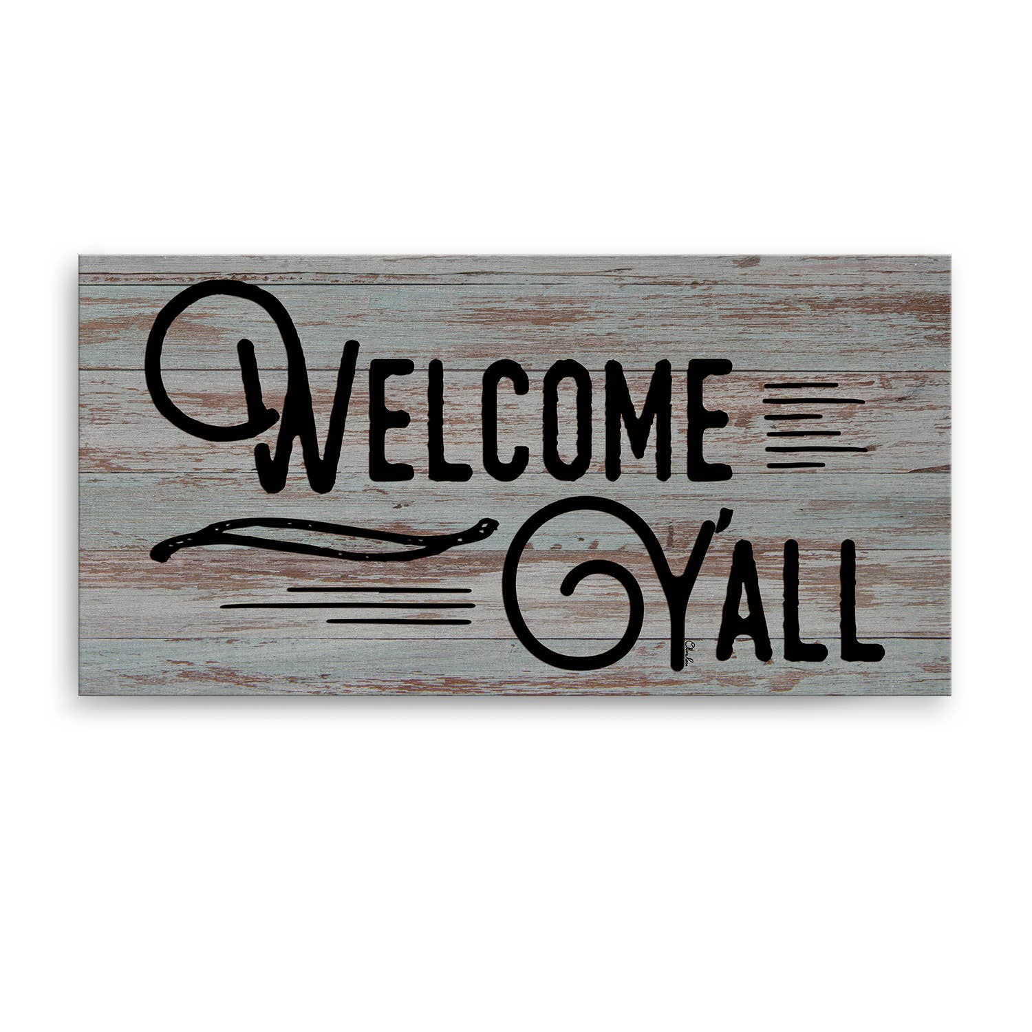 Ready2hangart, Inc. - Wholesale Canvas Art - Welcome Y'all' Farmhouse Wrapped Canvas Textual Wall Art2