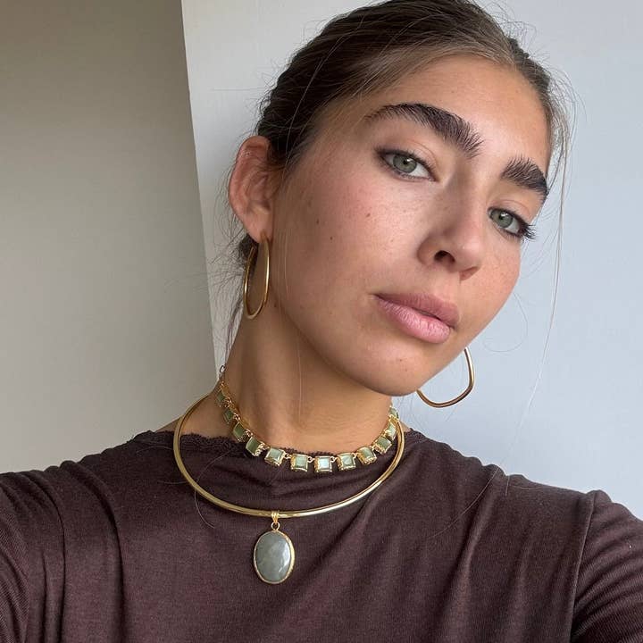 Woonder - Wholesale Choker/Collar - Green Amulet Choker3