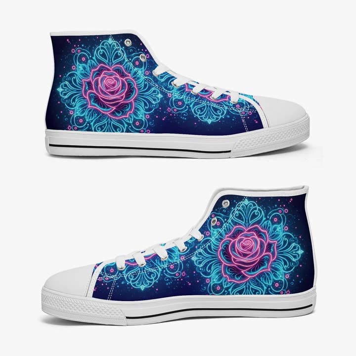 Chaussures montantes en toile Neon Rose #1.0 pour la vente par Oh Pote