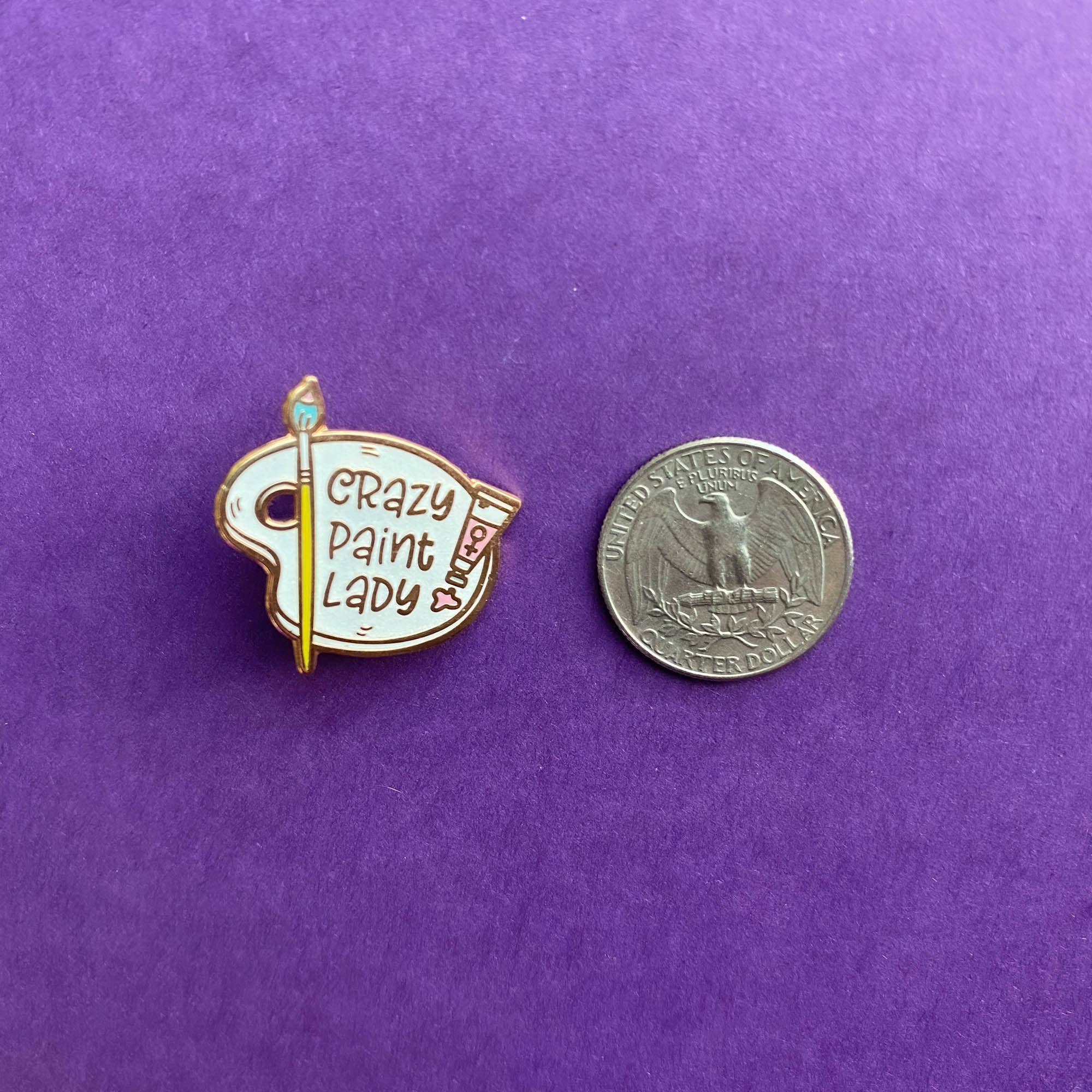 The Paint Sesh – Engroshandel Reversnål/knap – Crazy Paint Lady Enamel Pin | Tilbehør til kvindelig kunstner3
