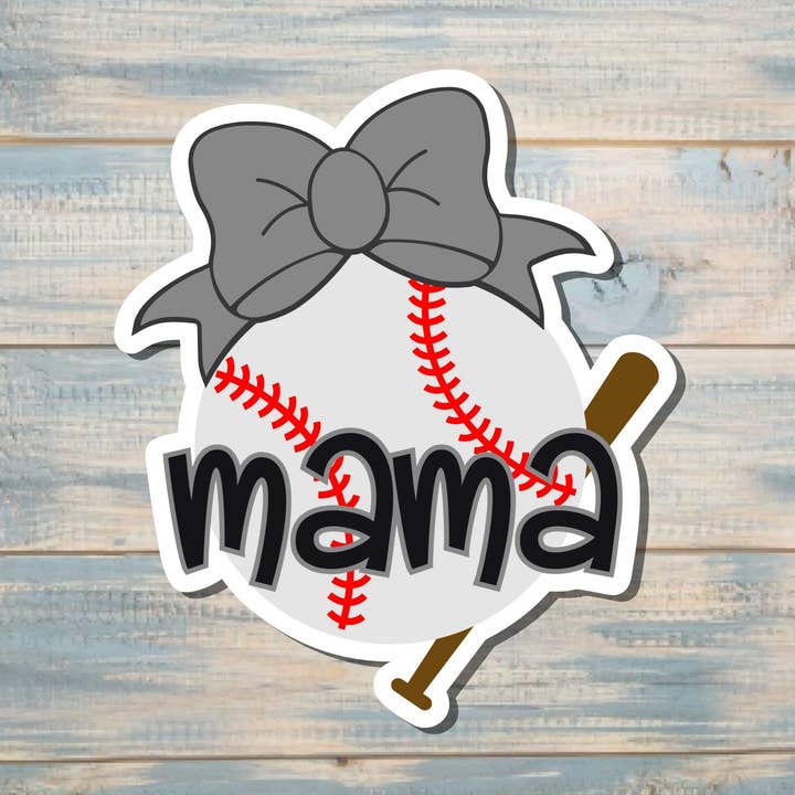 Baseballmamma Klistermärke, Boll och Slagträ | Klistermärke eller Magnet för wholesale av Handmade by Marlayna
