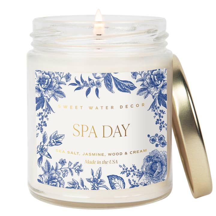 Sweet Water Decor - Wholesale Jar/Filled Candle - Spa Day 9 oz Soy Candle - Home Decor & Gifts