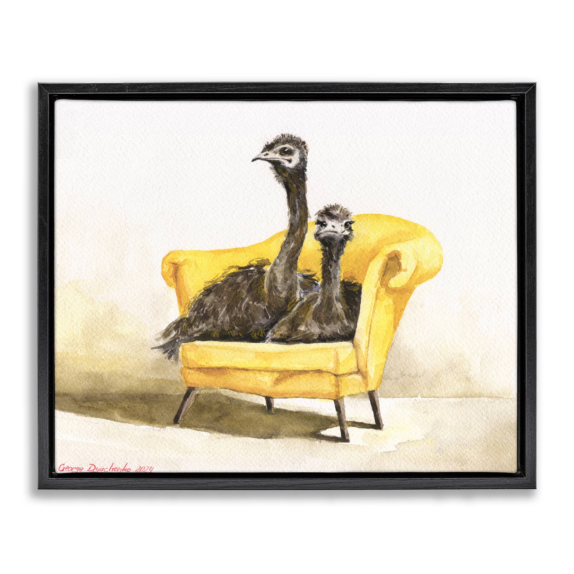 Stupell Industries - Wholesale Wall Sign - Funny Ostriches on Yellow Chair - Framed Wall Art22