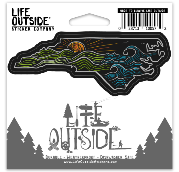 Life Outside Sticker Company - Wholesale Sticker - Mountain to Sea North Carolina Sticker1
