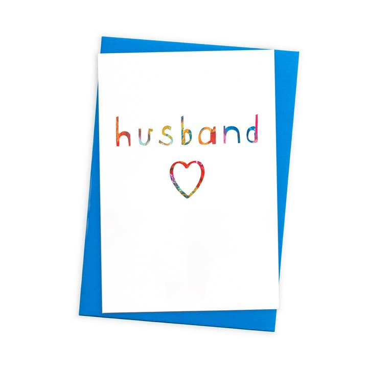 Husband Greeting Card With Coloured Envelope - Classy Text for wholesale by size3art