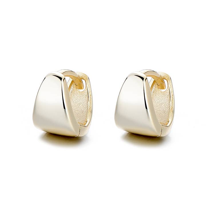 Boucle d'oreille huggie en or 14K et argent sterling solide pour la vente par Amy and Annette