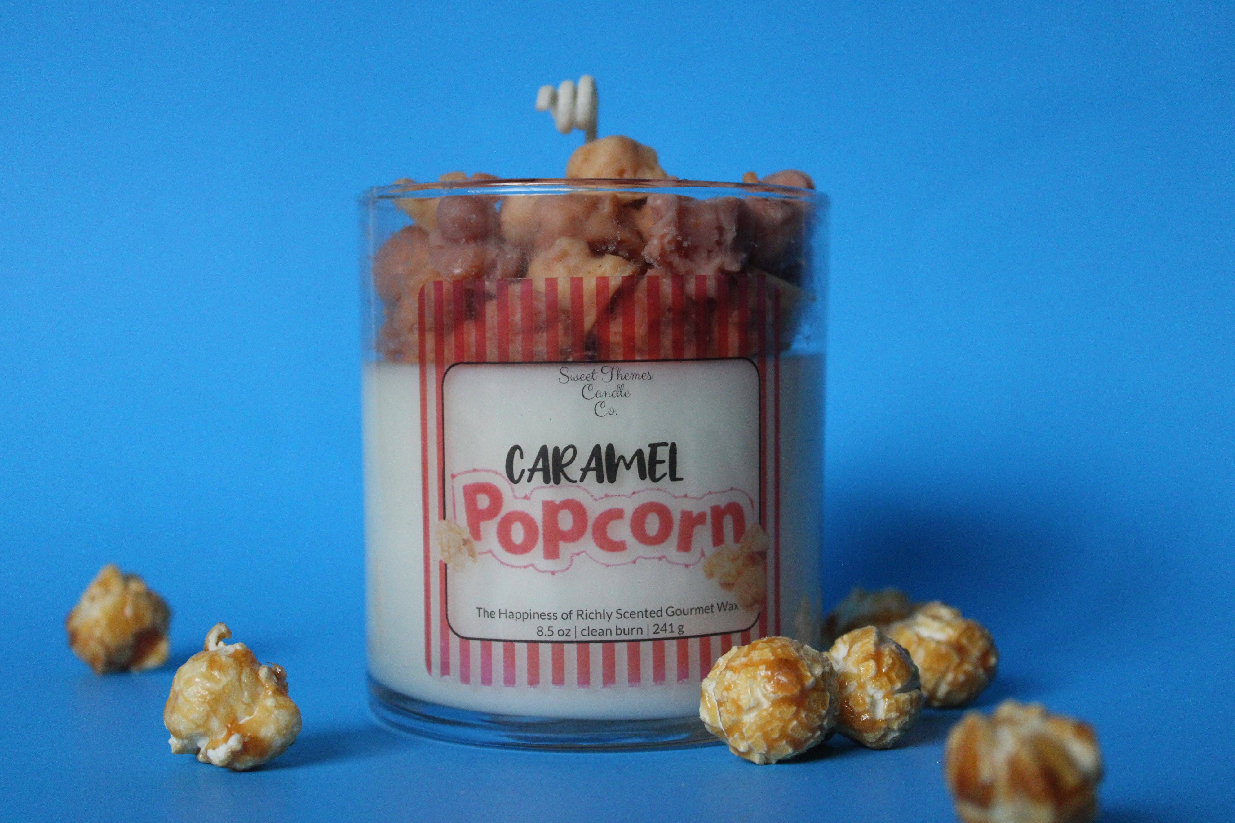 Sweet Themes Candle Co. - Wholesale Jar/Filled Candle - Caramel Popcorn - smells like Movie Night