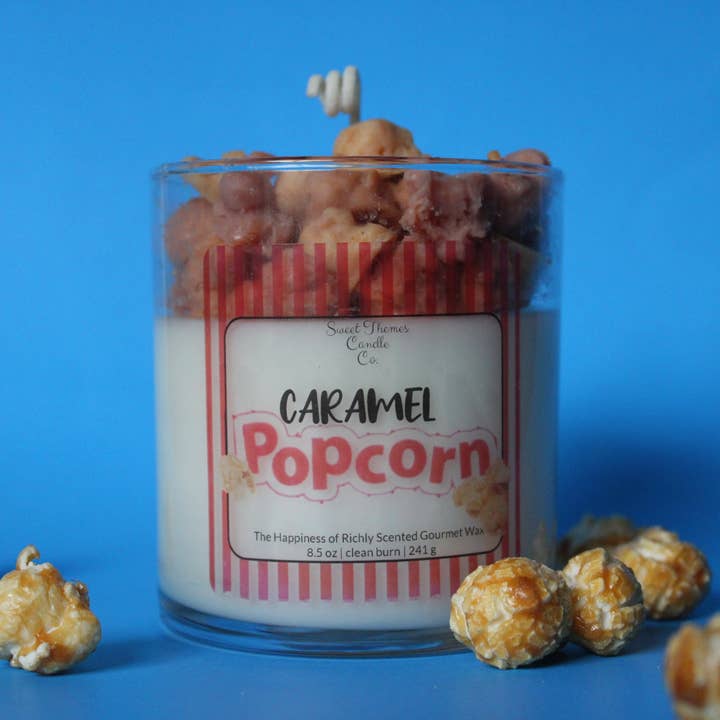 Caramel Popcorn - smells like Movie Night for wholesale by Sweet Themes Candle Co.