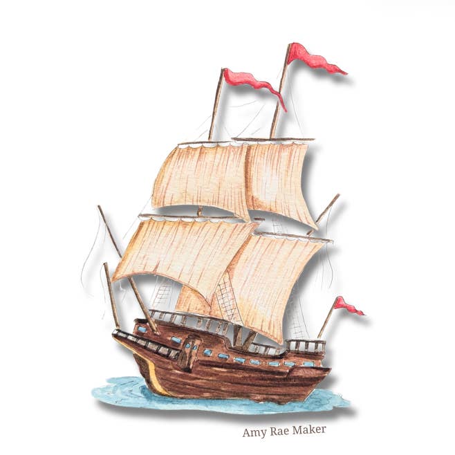 Ship Sticker for wholesale by Amy Rae Maker