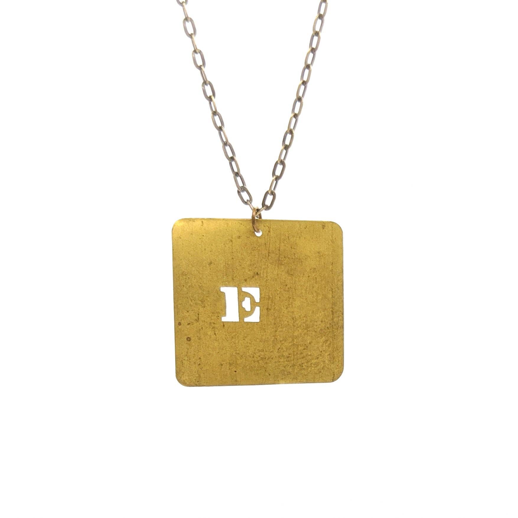 Amy Pfaffman Jewelry - Wholesale Pendant/Charm Necklace - Vintage brass number and letter stencil necklace9