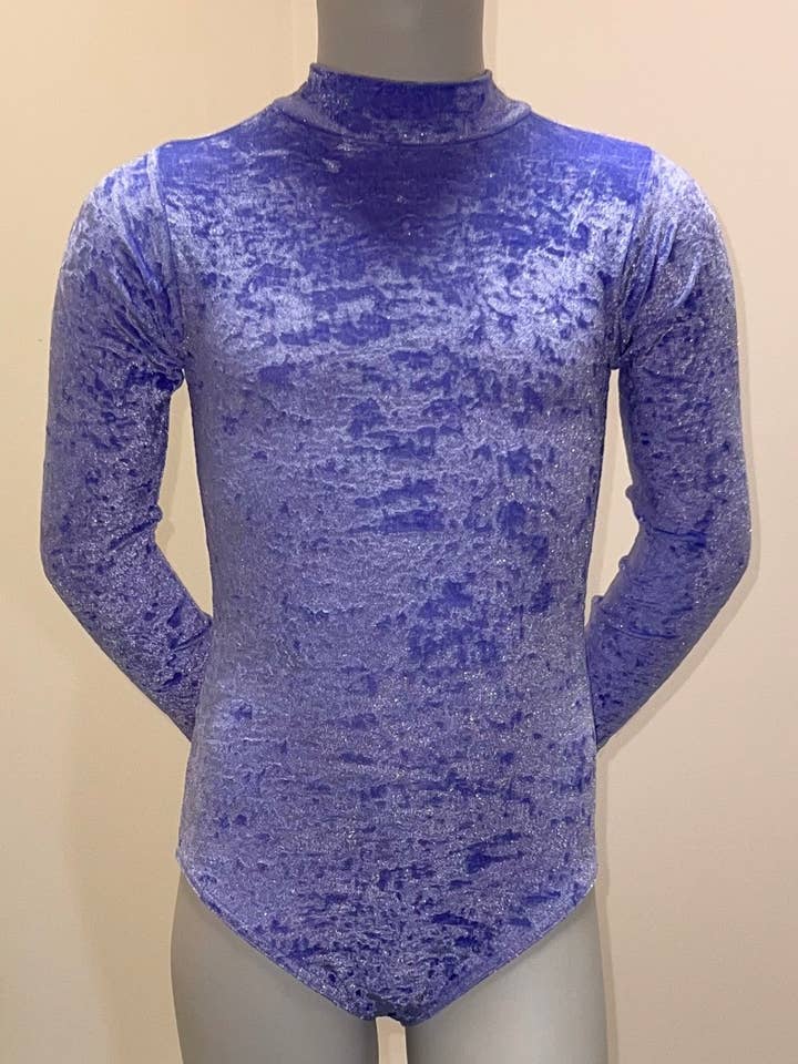 Adultos esmagado collant de veludo manga comprida com pescoço de tartaruga por atacado de Tappers & Pointers Dancewear LTD