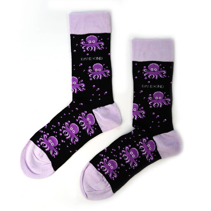 Bare Kind Socks - Vendita all'ingrosso Calzini - Unisex - Calzini Octopus | Calzini in bambù | Calzini viola | Calzini oceanici
