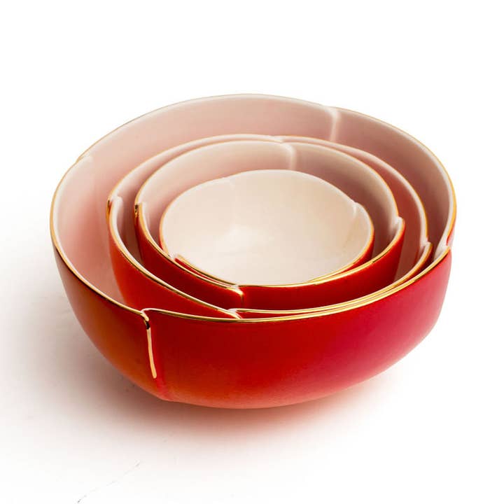 Flair Interiors - Wholesale Decorative Plate/Dish/Bowl - Red Tulip Bowls2