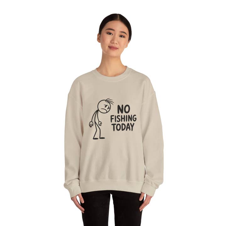 L&L T-Shirt Company - Wholesale Graphic Sweatshirt - Unisex - No Fishing Today Crewneck Sweatshirt – Funny Anti-Fishing 5