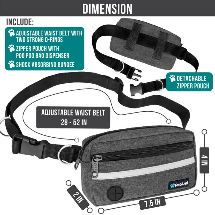 PetAmi - Wholesale Pet leash – Dog - Classic Hands Free Dog Leash Bag29