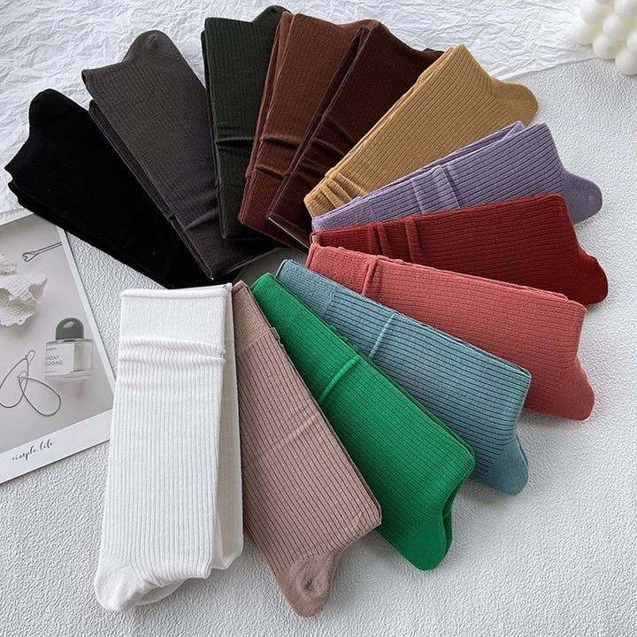 Plush Looks - Wholesale Socks – Women's - Stacked Pile Socks- Minimalist Thin Style3