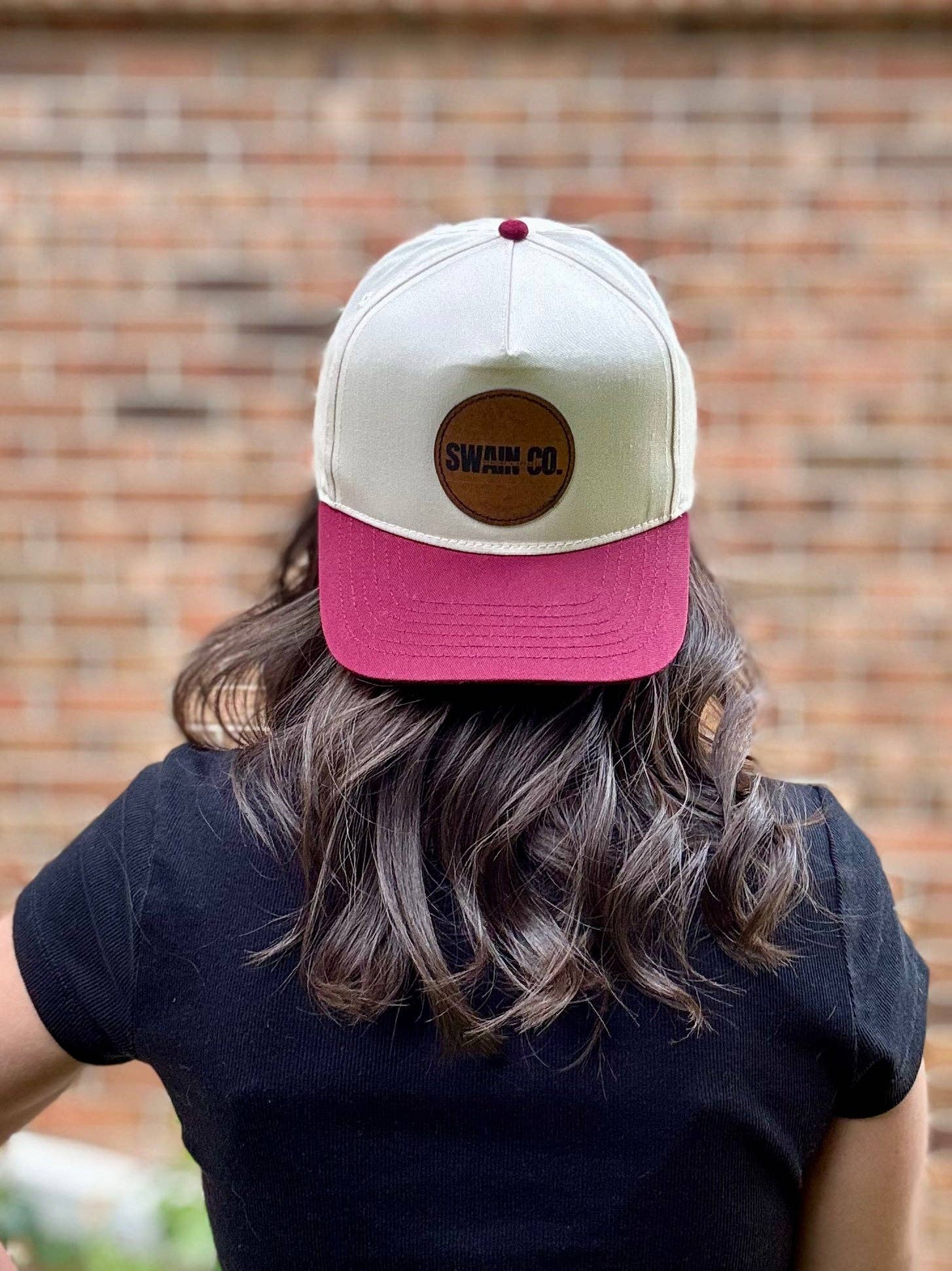 Swain Co. - Wholesale Patch - Custom Leather Hat Patch – 2.5” Round – Iron-On Personalized Patch for Hats, Beanies, Bags – DIY Trucker Hat Patch1