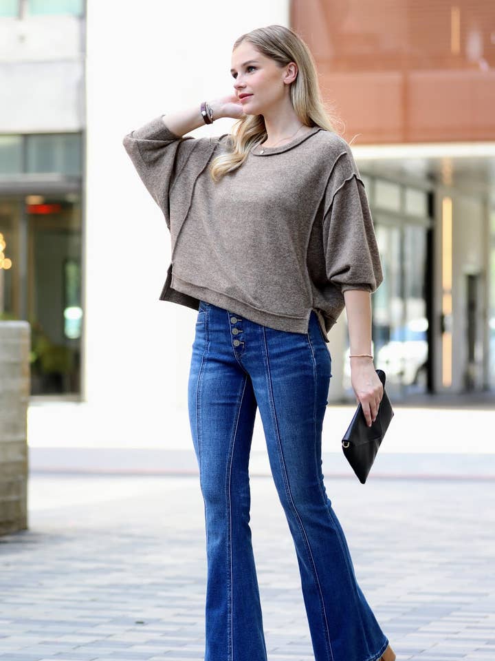 42POPS - Wholesale Knit Sweater - Women's - "...HACCI OVERSIZED EXPOSED-SEAM SWEATER