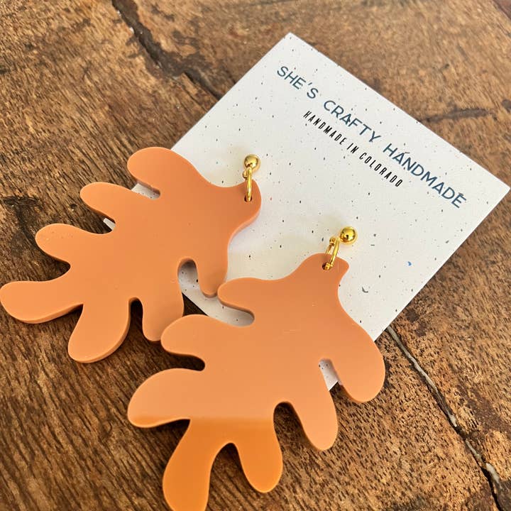 Fall Leaf Earrings: Russet for wholesale by She’s Crafty Handmade