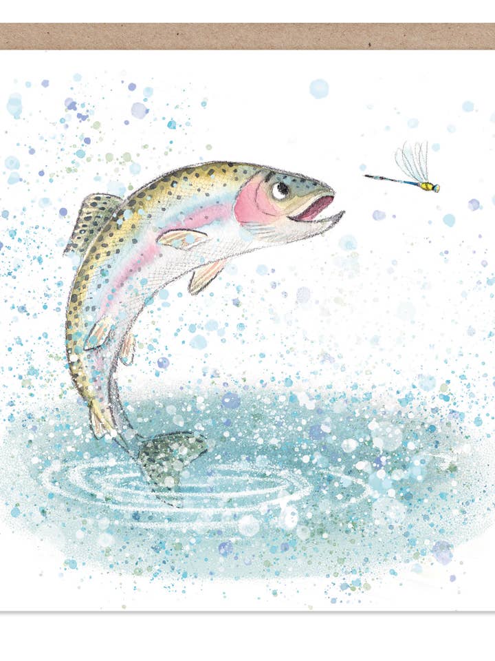 Cartão em branco - Gama Jumping Fish 'Down by the River'- RIV016 por atacado de Paper Shed Design Ltd
