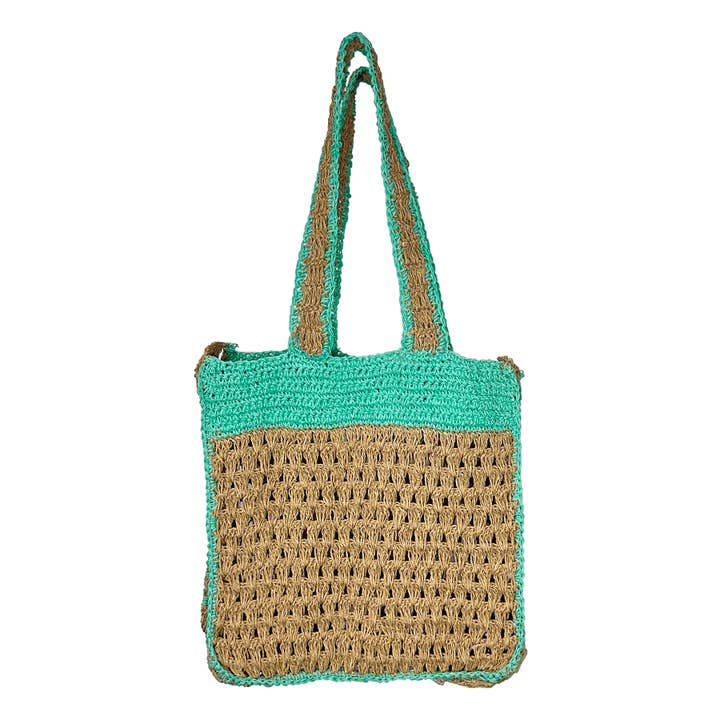 Anju Jewelry – wholesale Tote bag – Women's – Mirasol Woven Jute Bag with Colorful Accents