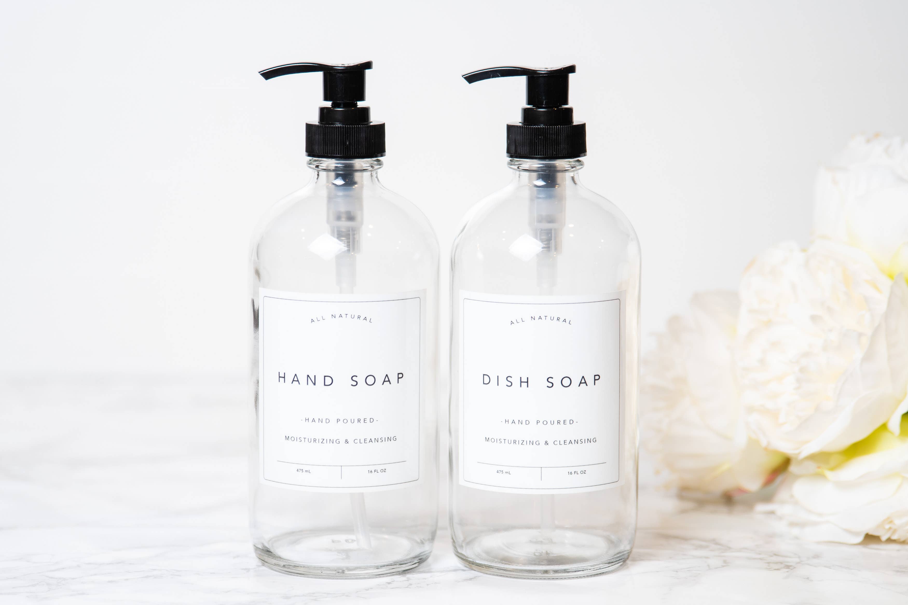 Joie Designs Co. | Refillable Bottles – Engroshandel Sæbedispenser – Hånd- og opvaskeflasker - Klassiske Etiketter - Glas, Køkken9