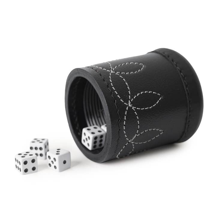 Real Leather Dice Cup with 5 Dice Dice Holder for Board Game for wholesale by The Master Tanners