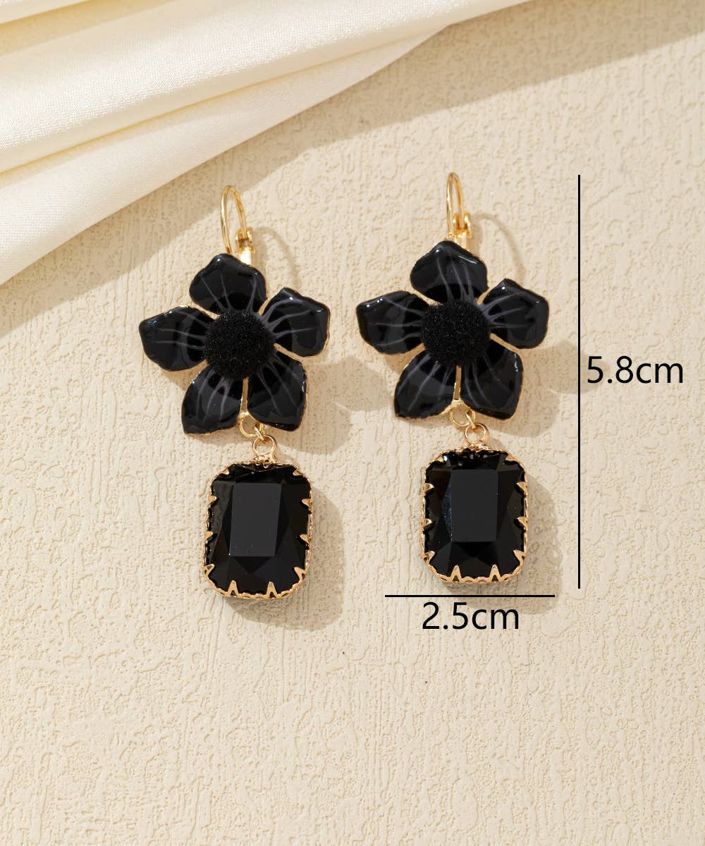 Blossom bijoux – Großhandel Ohrhänger – Ohrringe mit Blumen und Strass - 26AHBOL00091